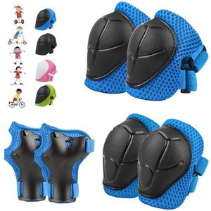 WayEee 6PCS Kids Protective Gear Set, Knee Pads for Kids 3-14 Years Old, Toddler Knee Pads and Elbow Pads, Wrist Guards Set, Skating Cycling Bike Rollerblading Scooter, Upgraded & Durable Material WayEee 6PCS Kids Protective Gear Set, Knee Pads for Kids 3-14 Years Old, Toddler Knee Pads and Elbow Pads, Wrist Guards Set, Skating Cycling Bike Rollerblading Scooter, Upgraded & Durable Material
