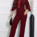Sunlips Formal Jumpsuit for Women Dressy Elegant Long Straight Pants Jumpsuits for Party Club with Zipper (L)