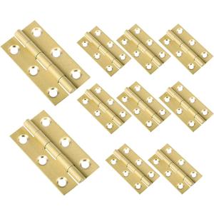 3 x COMOK 8 Pcs 1.5 Inch Butt Hinges Mini Solid Brass Hinges Cabinet Drawer Folding Butt Hinges for Cabinet Drawer Wooden Jewelry Box