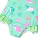 Vieille Toddler Girls Swimsuits Ruffle Bathing Suits One Piece Swimwear 2-6T (Sea World)