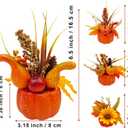 Fall Pumpkin Decor Set Thanksgiving 4 Pack Fake Pumpkins Berry Pine Cone Sunflower Maple Leaves Fall Decor, for Autumn Home Tabletop Centerpieces Kitchen Fireplace Mantel Party Decorations