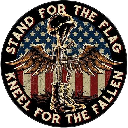 Battlefield Cross Stand for The Flag Kneel for The Fallen Patriotic - 7 inch Patriotic Decal Sticker for Cars, Trucks, Motorcycles, Boats & Laptops (2-Pack)