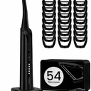 Electric Flosser for Teeth and Adults with 5 Speeds & 54 Refill Heads,Sonic Oscillation Gliding Dental Floss Picks Sensitive Gum Care,Water Flosser Alternative,5X Better Cleaning for Plaque,No Break, Black