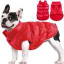 AOFITEE Dog Jacket, Dog Winter Coat, Waterproof Dogs Coats for Small Dogs, Warm Fleece Pet Snowsuit Puffer Jacket, Cozy Winter Pet Fleece Vest, Female Male Pets Cold Weather Coats, Christmas Red, XXL