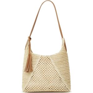 Women's Summer Straw Woven Shoulder Bag Large Casual Tote Purse Tassel Trendy Shopping Beach Handbag for Vacation