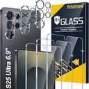 firtstnow 2 Pack Glass Screen Protector for Samsung Galaxy S25 Ultra [6.9 inch] + 3 Pack Camera Lens Protector, 9H Tempered Glass, Fingerprint Unlock, HD Clear Case Friendly Anti-Scratch