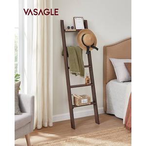 Blanket Ladder Decorative Farmhouse for The Living Room, 5-Tier Ladder Shelf, Ladder Rack for Storage and Decor, Brown