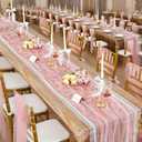 White Pearl Table Runner Tulle: 10ft Pearl Kitchen Linen 3pcs 29x120 Inch Sheer Gauze Fabric for Wedding Decor Birthday Party Dining Table Cover