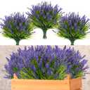 ZINHO 36 Bundles Artificial Flowers Outdoor, Faux Lavender Flowers with Grass UV Resistant Artificial Plants for Outdoor Outside Hanging Planter Window Box Garden Patio Front Porch Decor