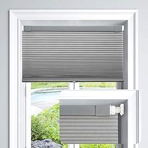 LazBlinds Cordless Cellular Shades, Blackout Top Down Bottom Up Honeycomb Shades for Home, French Door Blinds, Light Blocking Thermal Insulation Blinds for Windows, Front Doors, 36" W x 64" H, Brown