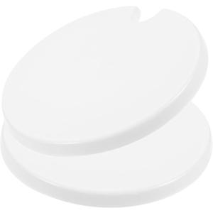 2Pcs Ceramic Cup Lids with Hole Round Mug Covers for Tea Coffee Water Ceramic Tea Cup Lid Replacement Fits Standard 3.26 Inch Diameter Cups (White)