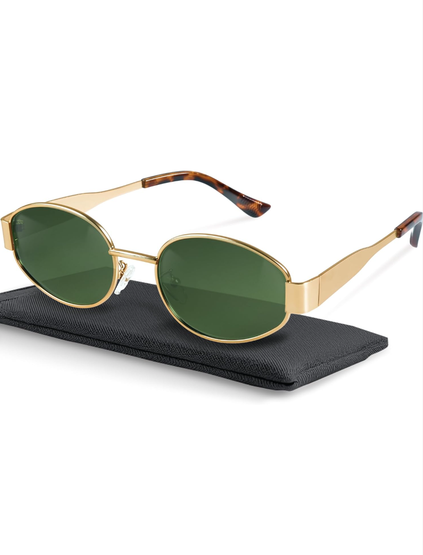 livho 2025 Trendy Oval Sunglasses - Stylish Polarized Shades for Everyday - Retro Metal Frames