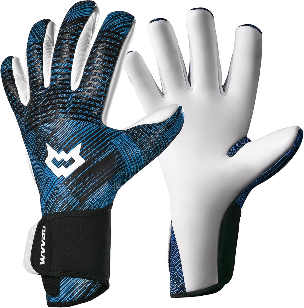 WVVOU Goalkeeper Gloves for Adult Youth, Breathable Professional Soccer Goalie Gloves with 4+3mm Sticky Latex Palm, Guantes De Portero for Training 10