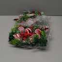 Yunlly 28" Pre-Lit Christmas Teardrop Swag Battery Operated Christmas Swag with Lights, Red and White Bowknot, Swirl Candy Cane Ball, Xmas Wreath Ornament for Indoor Outdoor Front Door Decoration