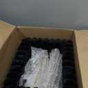 Wimarsbon Storage Ottoman, Vanity Stools with Metal Legs, 16.5" x 11.8" x 18" Modern Faux Mink Fur Footstool, Makeup Chair with Anti-Slip Feet, Accent Table,Footrest,Storage Bench for Bedroom (Black)