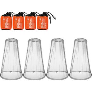 HESTYA 4 Pack Mosquito Net Face Mesh Protecting Net for Outdoor Hiking Camping Climbing Mosquito Fly Insects Preventing(Grey) (Gray)