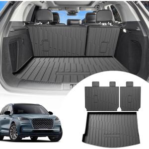 Cargo Liners Backrest Mat for Lincoln Corsair Accessories 2020-2025 with Hook&Loop Rear Trunk Mat Rear Seat Back Cover Protector All Weather Anti-Slip Split Dog Liner 3 PCS