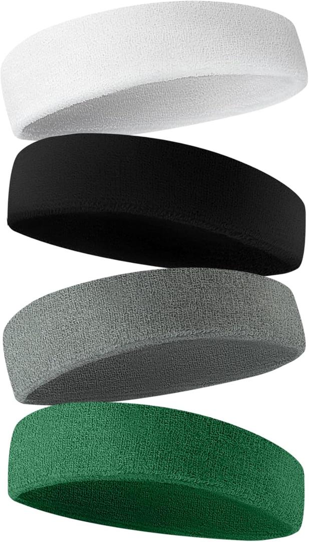 Sweatbands Sports Headband for Men & Women - Terry Cloth Moisture-Wicking Sports Towel Headband for Tennis, Basketball, Running, Gym, and Fitness Working Out