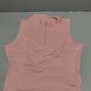 Women's Sleeveless Tank Tops Zipper V-Neck Halter Double Lined Girls Casual Basic Crop Tops（M,Lotus Pink）