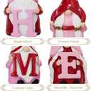 Valery Madelyn 4Pcs Valentines Gnome Decorations, Resin Gnome Family Tiered Tray Decor, Red Pink Sweet Gnome Table Decor, Valentines Gifts for Him Her Wedding, 3.1 Inch (Medium)