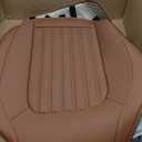 2PCS ZC Car Seat Covers Front Bottom Seat Cushion Covers, Waterproof Nappa Leather, Anti-Slip and Wrap Around The Bottom, Universal Auto Interior Fit for Sedans SUV Pick-up Truck, Cocoa Brown
