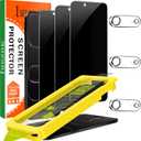 IMBZBK [Auto-Dust Removal] 3 Pack Privacy Screen Protector for iPhone Air [6.5 INCH] Anti Spy Private Accessories for 17 Air, Case Friendly Film, Military Grade Tempered Glass 3 Camera Lens Protector