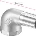 uxcell 304 Stainless Steel Hose Barb Fitting Elbow, 25mm Barbed x 1" NPT Female Pipe Connector Adapter for Water Fuel Air