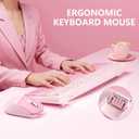 Wireless Keyboard and Mouse Combo, Full-Size USB Keyboard with Back Stand, 2.4GHz Wireless for Desktop, Laptop and Computer