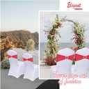 Red Chair Sashes 60 Pack Spandex Red Sashes for Chairs Universal Spandex Chair Sashes Bands with Heart Buckle Slider for Wedding Banquet Party Decorations