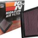 K&N Engine Air Filter: Increase Power & Towing, Washable, Premium, Replacement Air Filter: Compatible with 2015-2019 JAGUAR/LAND ROVER (F-Pace, XE, XF, Range Rover Velar), 33-3075
