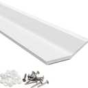 Garage Door Seal Top and Sides, 34FT Rubber Seal Strip Weather Stripping Replacement Soft and Hard Composite, Weatherproofing Garage Door Seals with Installation Nails and Caps, White