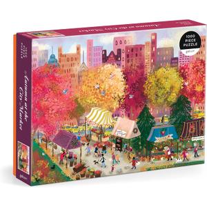 Galison Autumn at The City Market‚ 1000 Piece Puzzle Fun and Challenging Activity with Bright and Bold Artwork of A Fall Day at A Farmer‚Äôs Market for Adults and Families