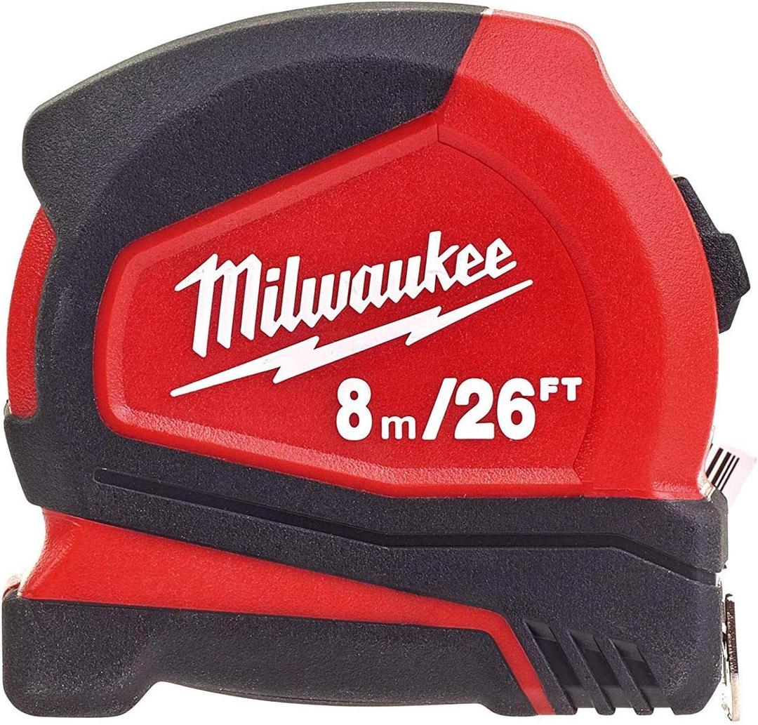 Milwaukee 4932459596 8m/26ft Pro Compact Tape Measure, Red