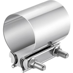 2.5 inch Exhaust Clamp, 2 1/2" Butt Joint Band Clamp Sleeve Coupler Stainless Steel for Pipes,Mufflers,Catalytic Converters