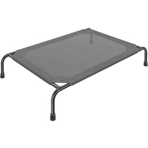 Simple Trending Raised Dog Bed for Large Dogs, Waterproof Elevated Dog Cot for Outdoor, Cooling Breathable Pet Hammock Bed, 47.75" x 30.5", Dark Grey