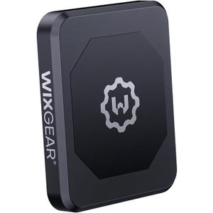 WixGear Rectangle Flat Stick On Dashboard Magnetic Car Mount Holder for Cell Phones and Mini Tablets with Fast Swift-Snap Technology - Extra Slim Black