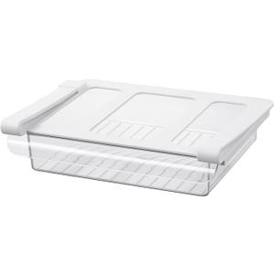Pull-Out Fridge Drawer Organizer - Under Shelf Storage Bins for Cheese Slices, Deli Meat & Small Items - Space Saving Refrigerator Organizer (2" Height x 8.66" Width)