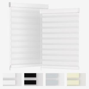MYshade Custom Size Zebra Roller Shades Light Filtering Corded Zebra Blinds for Indoor Windows Dual Layer White Sheer Shades for Bedroom Bathroom Living Room Office Easy to Install