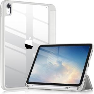 Wenlaty Compatible with iPad (A16) 11th Generation Case 11 Inch 2025, for iPad 10th Generation Case 10.9 Inch 2022 with Pencil Holder, Trifold Stand Protective Clear Back Shell, Auto Wake/Sleep, Gray