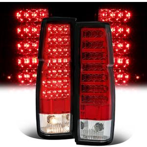 HECASA LED Pair Tail Lights Compatible with 1986-1997 Nissan Hardbody Rear Brake Tail Lamps Assembly Taillights Driver & Passenger Side (Red Lens+Clear Lens)