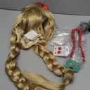 Wiggy Mermaid Blonde Braided Wig Christmas Cindy Wig Set for Halloween Christmas Costume Party