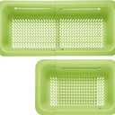 LASSHSWA Collapsible Colander for Kitchen, Over the Sink Strainer Basket for Kitchen, Fruit Pasta Food Strainer Expandable Plastic Colander BPA Free (Green)