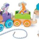 Melissa & Doug First Play Wooden Rocking Farm Animals Pull Train