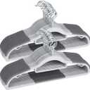 Plastic Hangers 50 Pack Heavy Duty Dry Wet Clothes Hangers with Non-Slip Pads Space Saving 0.2" Thickness Super Lightweight Organizer (Gray)