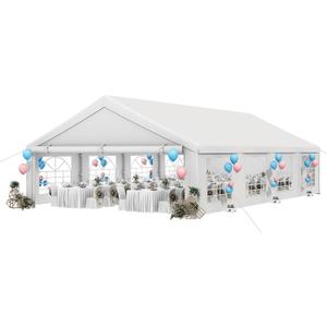YITAHOME 20x30FT Party Tent Heavy Duty Wedding Event Shelters PVC Upgraded Galvanized Canopy with Large Roof Removable Sidewalls Commercial Party Tent, White