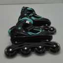 MammyGol Adjustable Inline Skates for Kids Boys Girls Youth with Light up Wheels (Large - Youth (5-8US), Teal)
