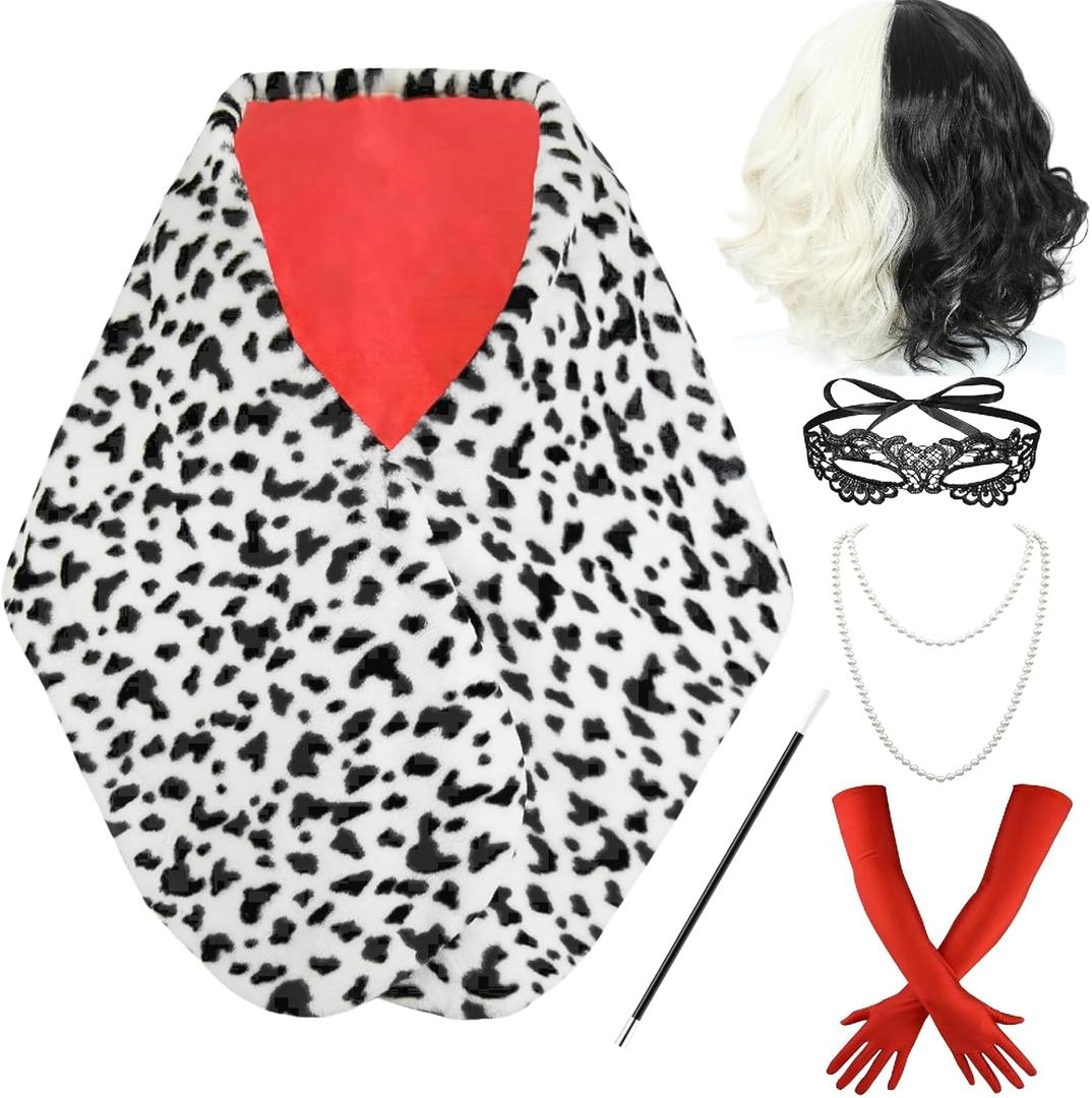 Women's Halloween Cosplay Costume Cape with Accessory Set for Themed Parties Dress Up ,One Size