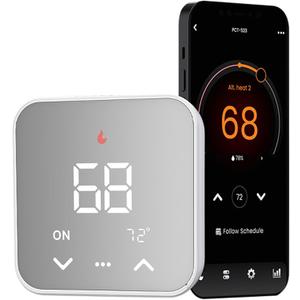 Smart Thermostat for House, WiFi Programmable Thermostat Compatible with Alexa and Google Assistant, Remote Control Tuya/Smart Life, C-Wire Required, Energy Saving