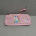 Pink Unicorn Carrying Case Compatible with Nintendo Switch (Not OLED or Lite) with Dockable Protective Grip Case +Screen Protector +Unicorn Stickers, Hard Storage Case Accessories Kit Bundle for Girls