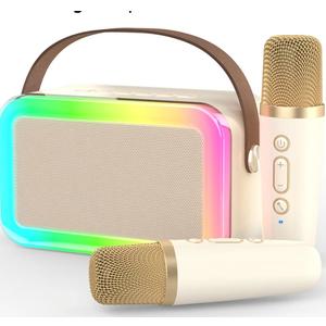 MEGUO Karaoke Machine Microphone,Fun Toys Christmas Birthday Gifts for Adult Women Men Girls Kids Toddler Boys,Portable Bluetooth Speaker with 2 Wireless Microphone for Home Party Birthday